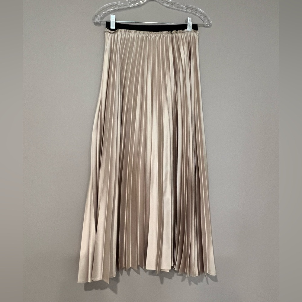 ZARA Pleated Champagne Skirt
